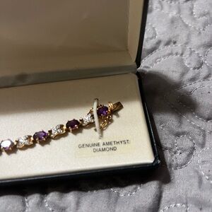 Elegant Amethyst and Diamond Bracelet